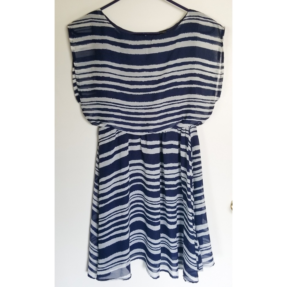 Fun & Flirt Navy and White Striped Dress